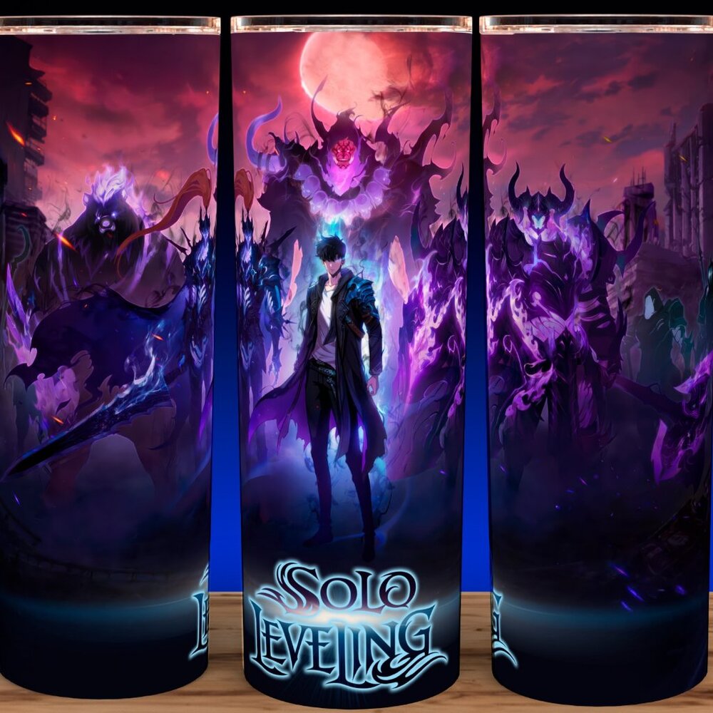 - Solo Leveling Sung Jinwoo Anime with Igris Shadows Cup Mug Tumbler 20oz